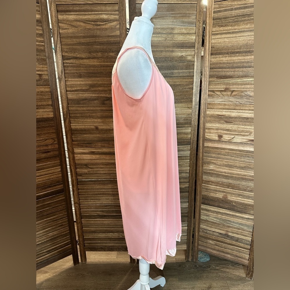 Sears & Roebuck Vintage 60s Nightgown Pink Satin Trim - Picture 5 of 9